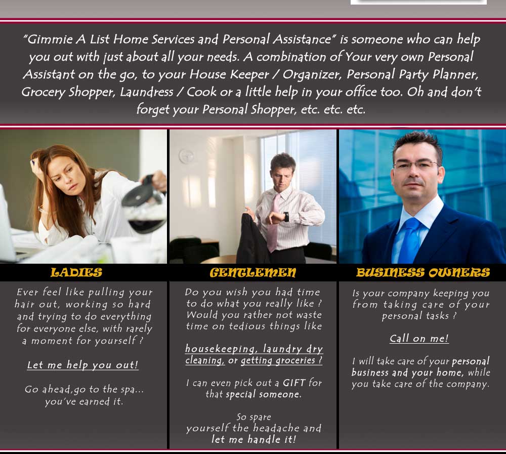 Gimmie A Lsit Home Service and Personal Assistance in Redmond your number one choice in Redmond